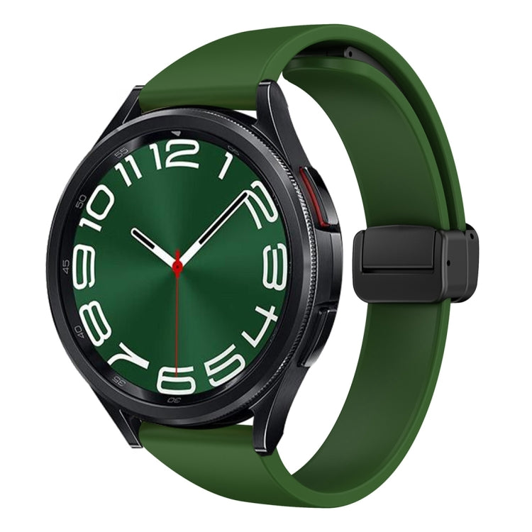 For Samsung Galaxy Watch 6 / 6 Classic Magnetic Black Buckle Slim Silicone Watch Band