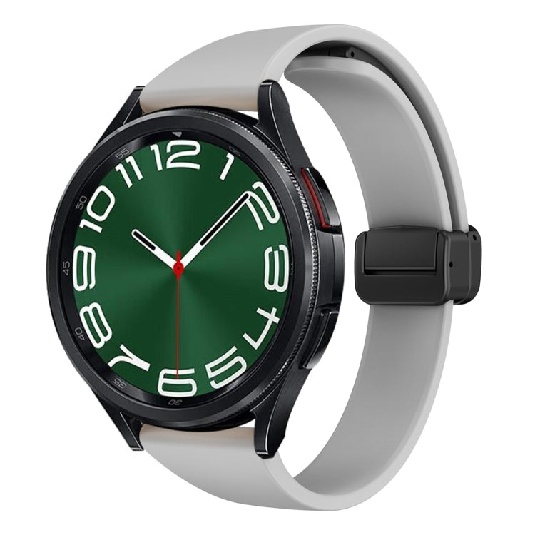 For Samsung Galaxy Watch 6 / 6 Classic Magnetic Black Buckle Slim Silicone Watch Band