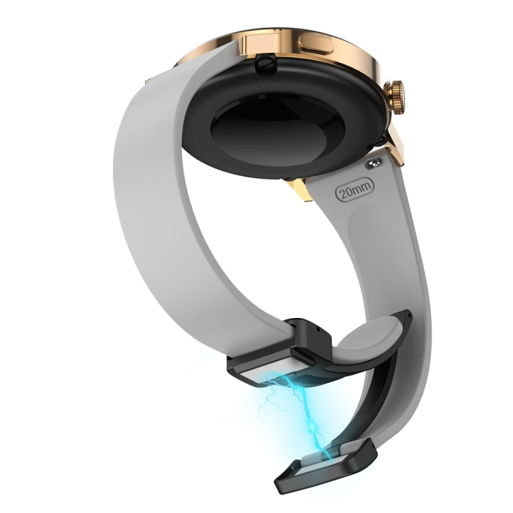 For Samsung Galaxy Watch 6 / 6 Classic Magnetic Black Buckle Slim Silicone Watch Band