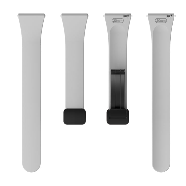 For Samsung Galaxy Watch 6 / 6 Classic Magnetic Black Buckle Slim Silicone Watch Band