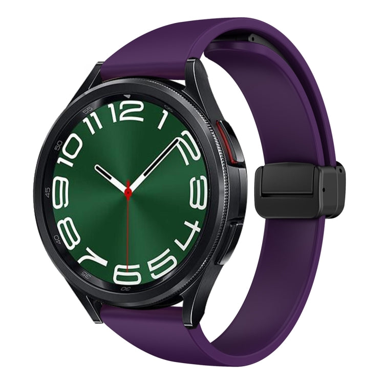 For Samsung Galaxy Watch 6 / 6 Classic Magnetic Black Buckle Slim Silicone Watch Band