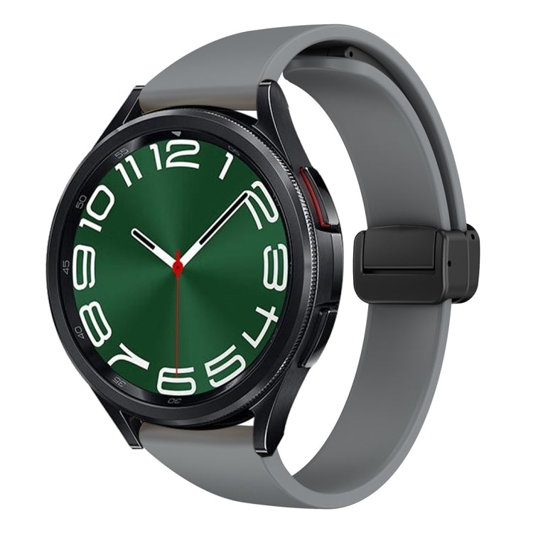 For Samsung Galaxy Watch 6 / 6 Classic Magnetic Black Buckle Slim Silicone Watch Band