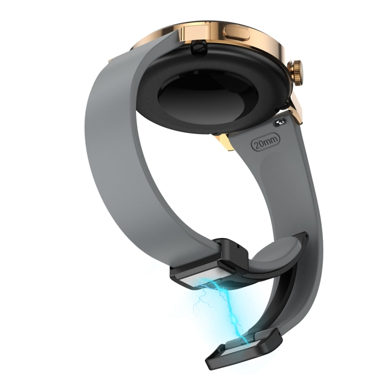 For Samsung Galaxy Watch 6 / 6 Classic Magnetic Black Buckle Slim Silicone Watch Band