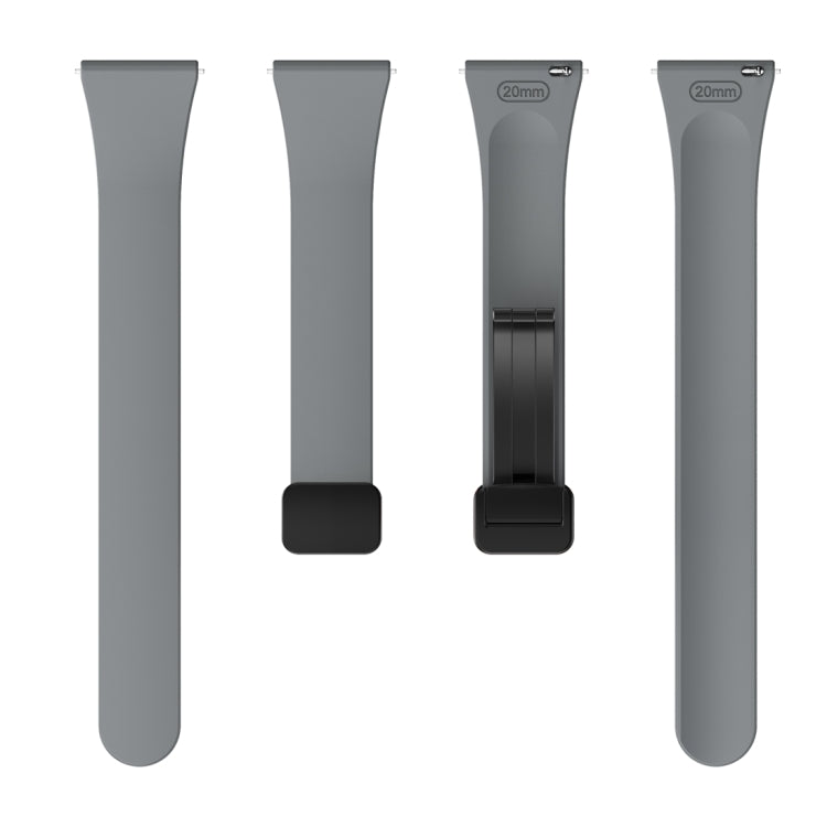 For Samsung Galaxy Watch 6 / 6 Classic Magnetic Black Buckle Slim Silicone Watch Band