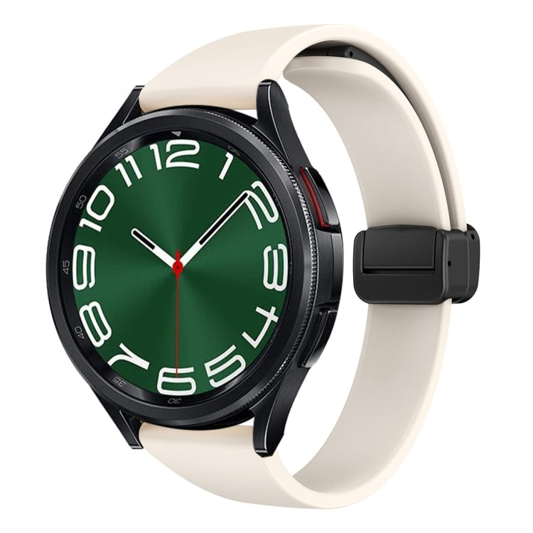 For Samsung Galaxy Watch 6 / 6 Classic Magnetic Black Buckle Slim Silicone Watch Band