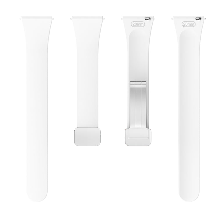 For Samsung Galaxy Watch 6 / 6 Classic Magnetic Silver Buckle Slim Silicone Watch Band