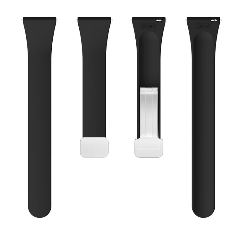 For Samsung Galaxy Watch 6 / 6 Classic Magnetic Silver Buckle Slim Silicone Watch Band