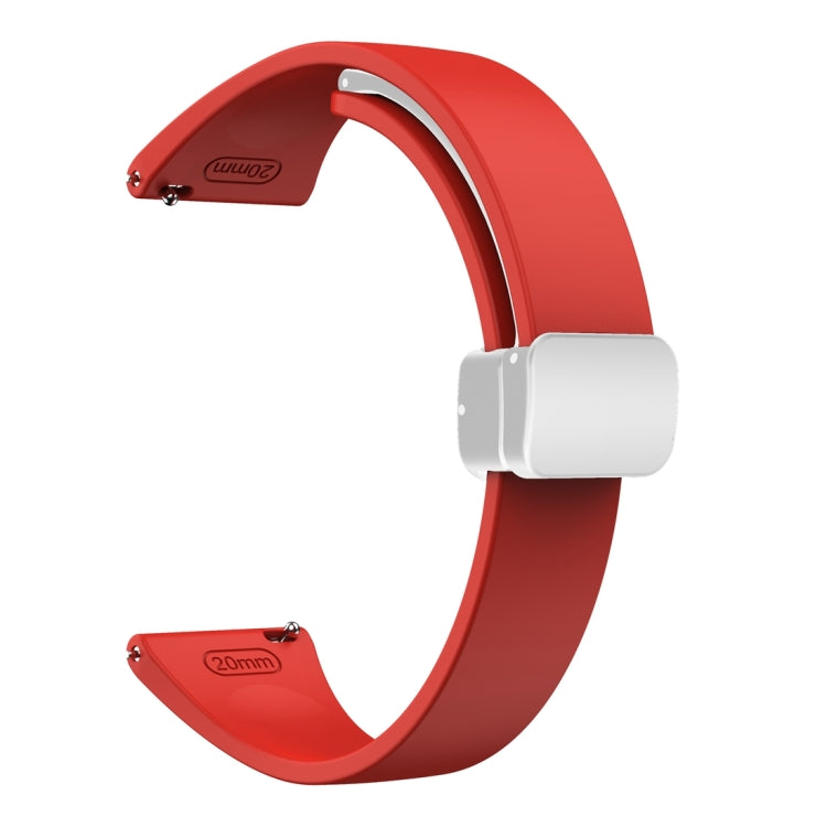 For Samsung Galaxy Watch 6 / 6 Classic Magnetic Silver Buckle Slim Silicone Watch Band