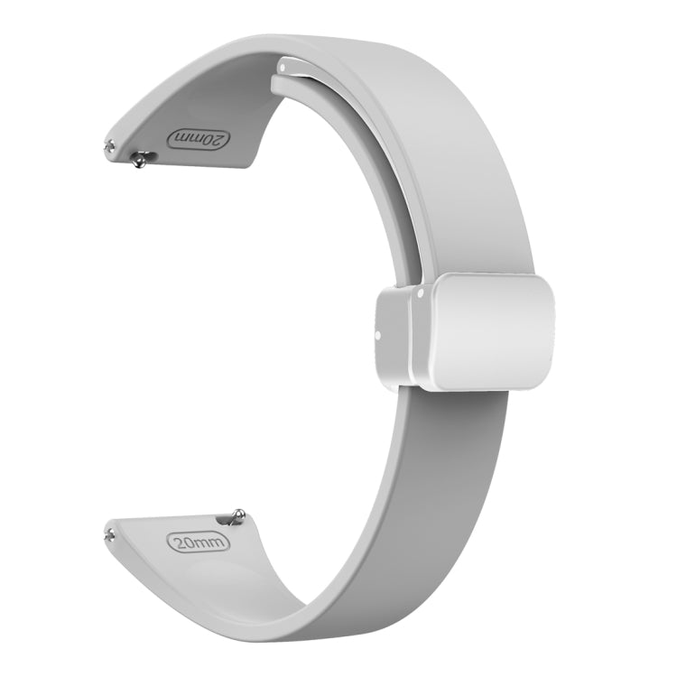 For Samsung Galaxy Watch 6 / 6 Classic Magnetic Silver Buckle Slim Silicone Watch Band