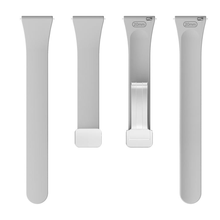 For Samsung Galaxy Watch 6 / 6 Classic Magnetic Silver Buckle Slim Silicone Watch Band