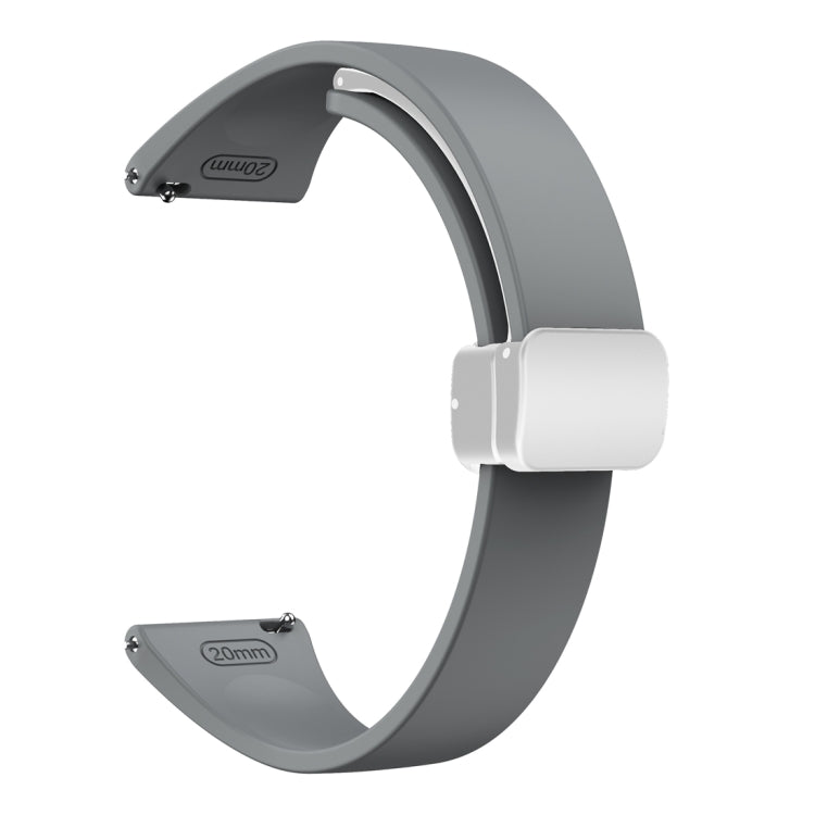 For Samsung Galaxy Watch 6 / 6 Classic Magnetic Silver Buckle Slim Silicone Watch Band