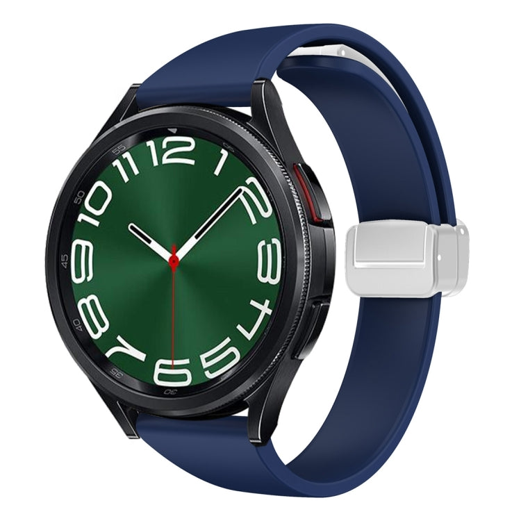 For Samsung Galaxy Watch 6 / 6 Classic Magnetic Silver Buckle Slim Silicone Watch Band