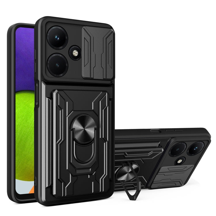 For Infinix Hot 30i Sliding Camshield TPU+PC Phone Case with Card Slot
