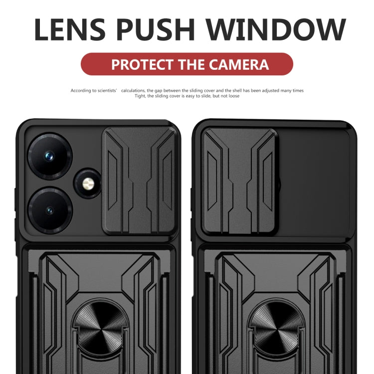 For Infinix Hot 30i Sliding Camshield TPU+PC Phone Case with Card Slot