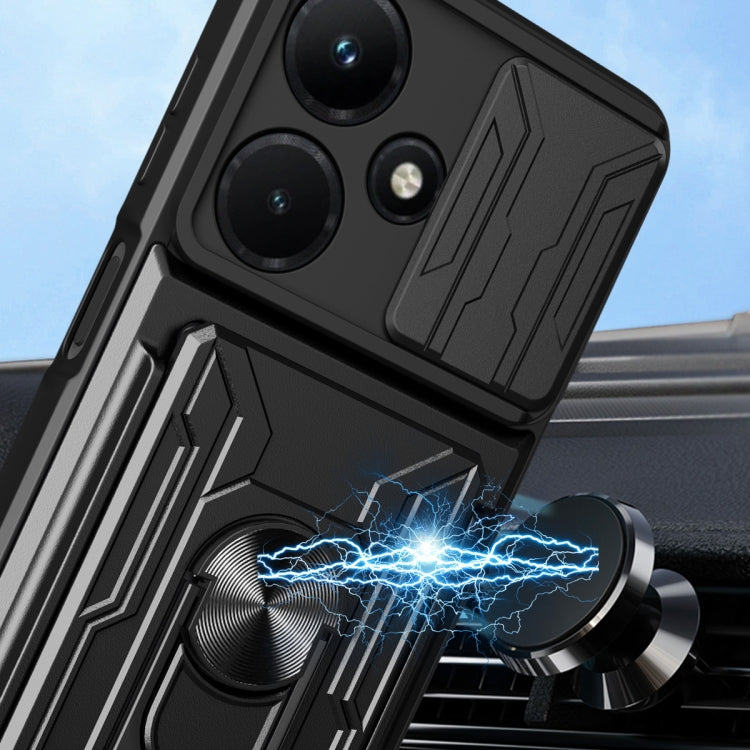 For Infinix Hot 30i Sliding Camshield TPU+PC Phone Case with Card Slot