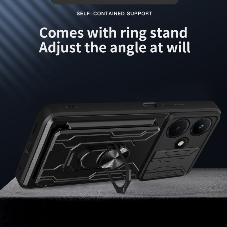 For Infinix Hot 30i Sliding Camshield TPU+PC Phone Case with Card Slot