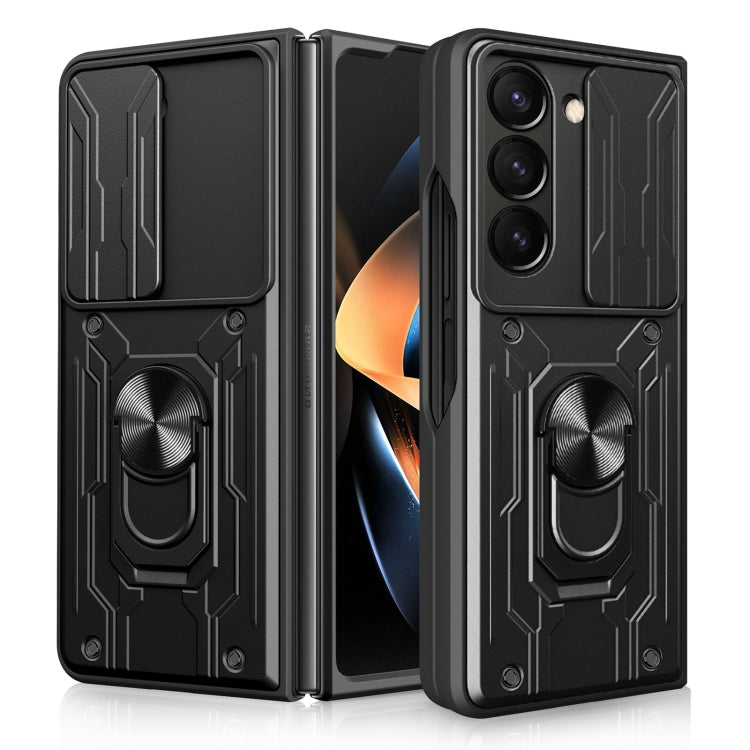 For Samsung Galaxy Z Fold5 Sliding Camshield TPU+PC Phone Case with Holder
