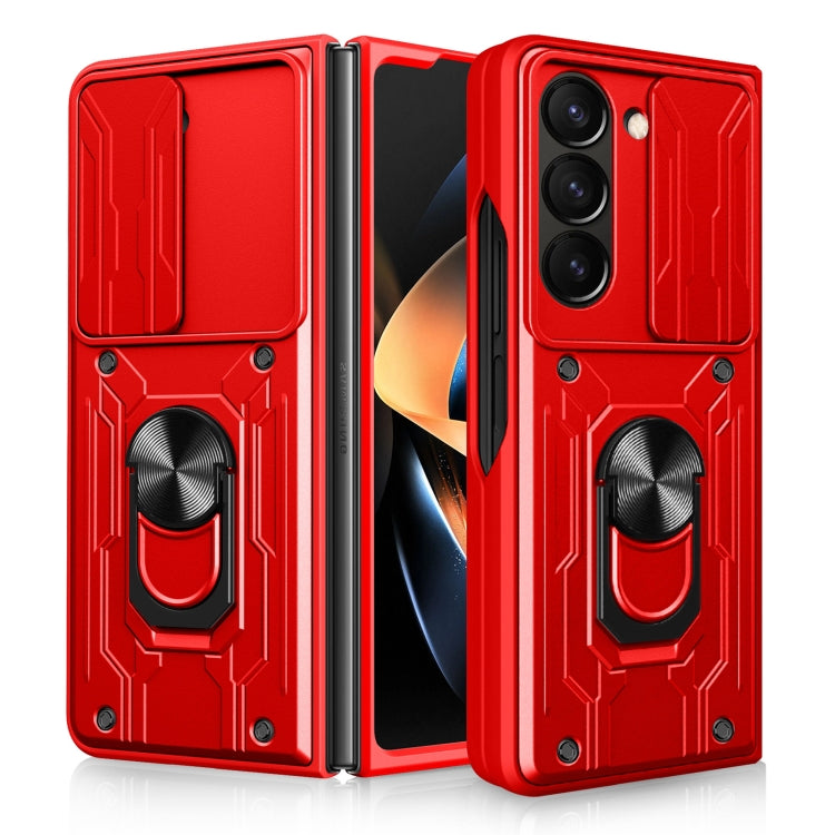 For Samsung Galaxy Z Fold5 Sliding Camshield TPU+PC Phone Case with Holder