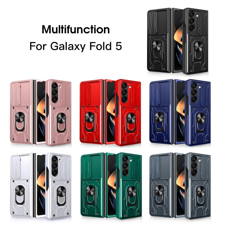 For Samsung Galaxy Z Fold5 Sliding Camshield TPU+PC Phone Case with Holder