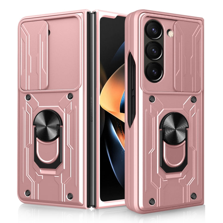 For Samsung Galaxy Z Fold5 Sliding Camshield TPU+PC Phone Case with Holder