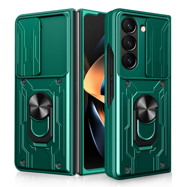 For Samsung Galaxy Z Fold5 Sliding Camshield TPU+PC Phone Case with Holder