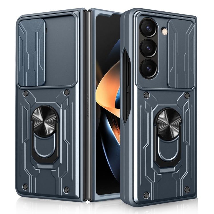 For Samsung Galaxy Z Fold5 Sliding Camshield TPU+PC Phone Case with Holder