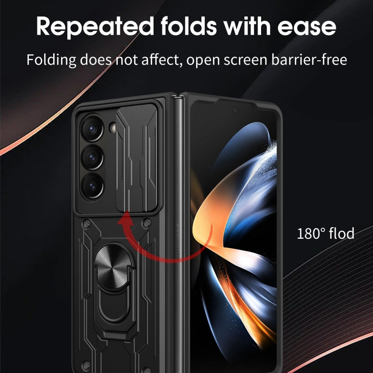 For Samsung Galaxy Z Fold5 Sliding Camshield TPU+PC Phone Case with Holder