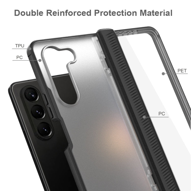 For Samsung Galaxy Z Fold5 Frosted PC+TPU Folding Phone Case with Hinge