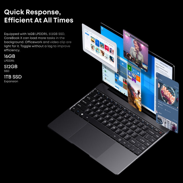 CHUWI CoreBook X 14 inch Laptop, 16GB+512GB, Windows 11 Intel 12th Gen Core i3-1215U Hexa Core
