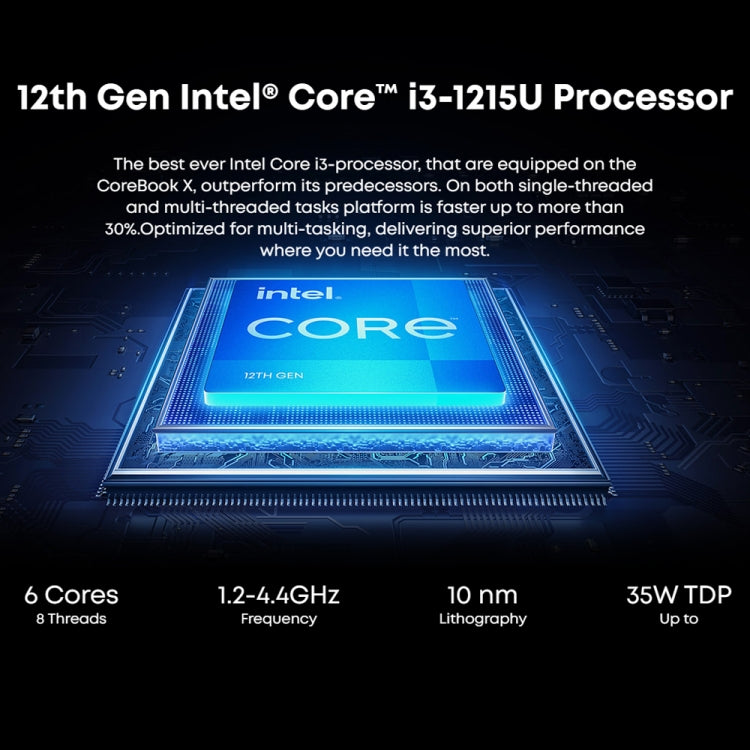 CHUWI CoreBook X 14 inch Laptop, 16GB+512GB, Windows 11 Intel 12th Gen Core i3-1215U Hexa Core