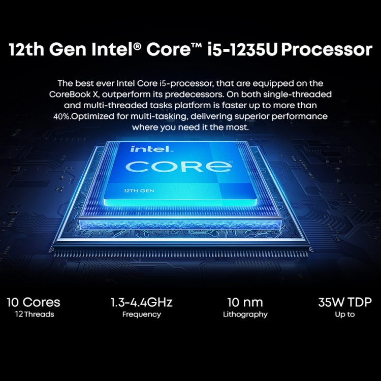 CHUWI CoreBook X 14 inch Laptop, 16GB+512GB, Windows 11 Intel 12th Gen Core i5-1235U Deca Core