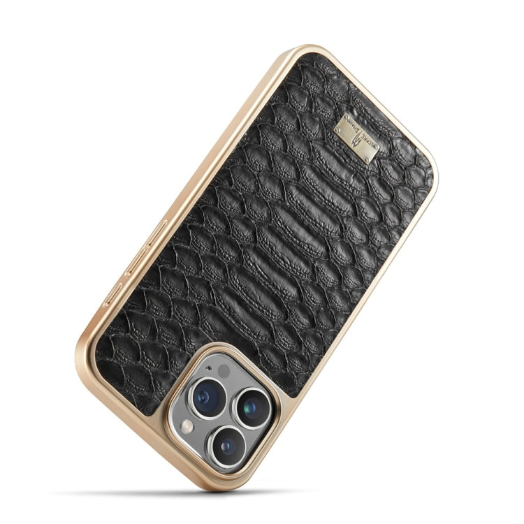 For iPhone 16 Pro Max Fierre Shann Python Texture Electroplating PU Phone Case