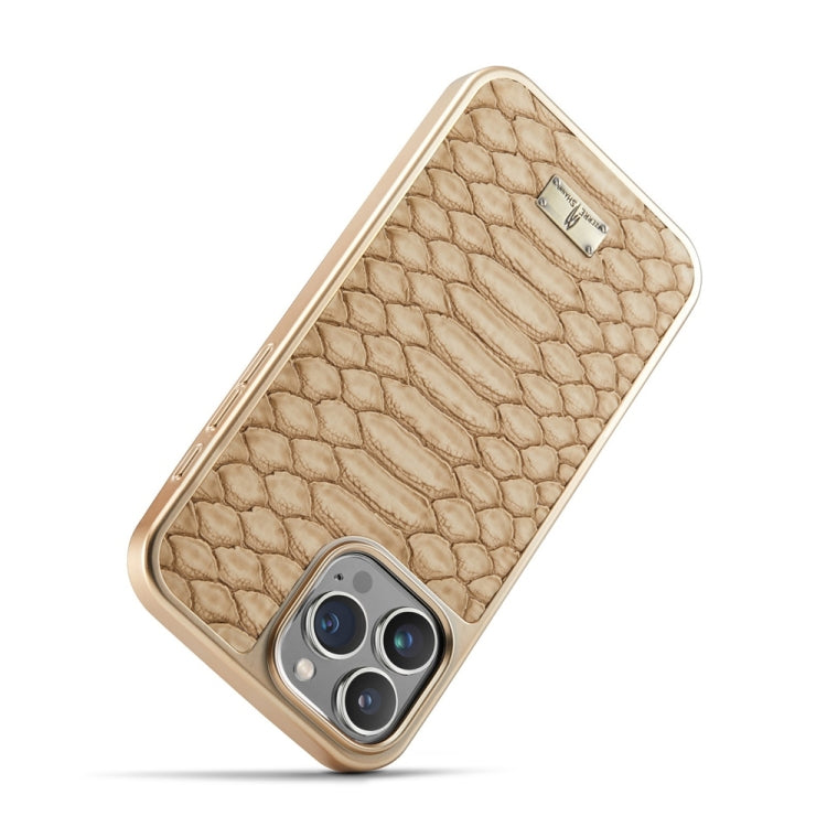 For iPhone 16 Pro Max Fierre Shann Python Texture Electroplating PU Phone Case