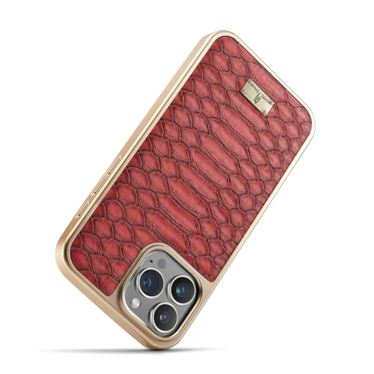 For iPhone 16 Pro Max Fierre Shann Python Texture Electroplating PU Phone Case