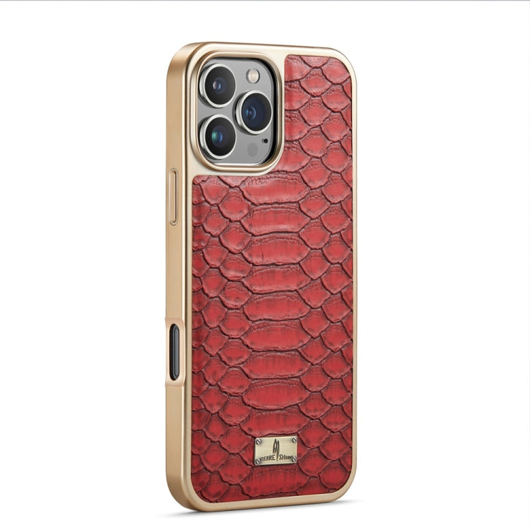For iPhone 16 Pro Fierre Shann Python Texture Electroplating PU Phone Case