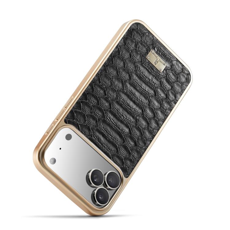For iPhone 17 Pro Max Fierre Shann Python Texture Electroplating PU Phone Case