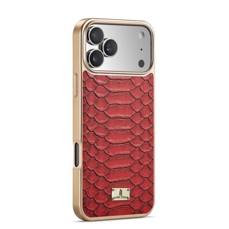 For iPhone 17 Pro Max Fierre Shann Python Texture Electroplating PU Phone Case