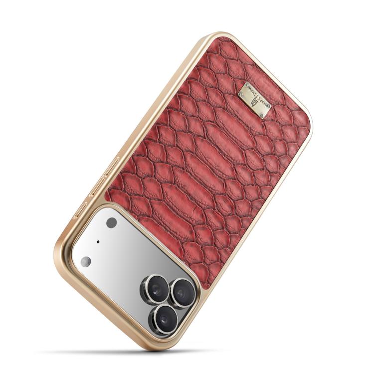 For iPhone 17 Pro Max Fierre Shann Python Texture Electroplating PU Phone Case