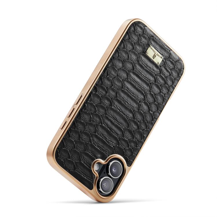 For iPhone 17 Fierre Shann Python Texture Electroplating PU Phone Case