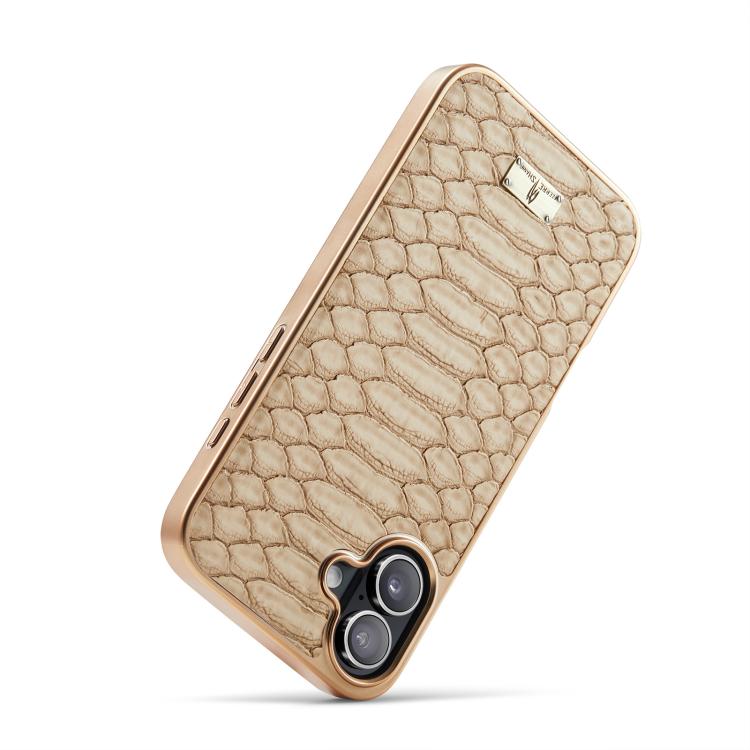 For iPhone 17 Fierre Shann Python Texture Electroplating PU Phone Case