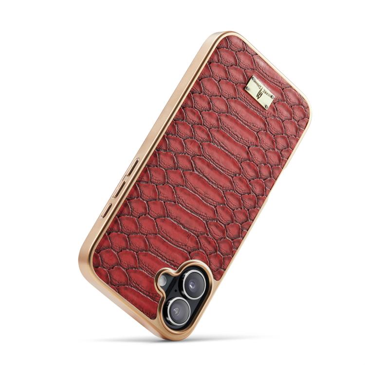 For iPhone 17 Fierre Shann Python Texture Electroplating PU Phone Case