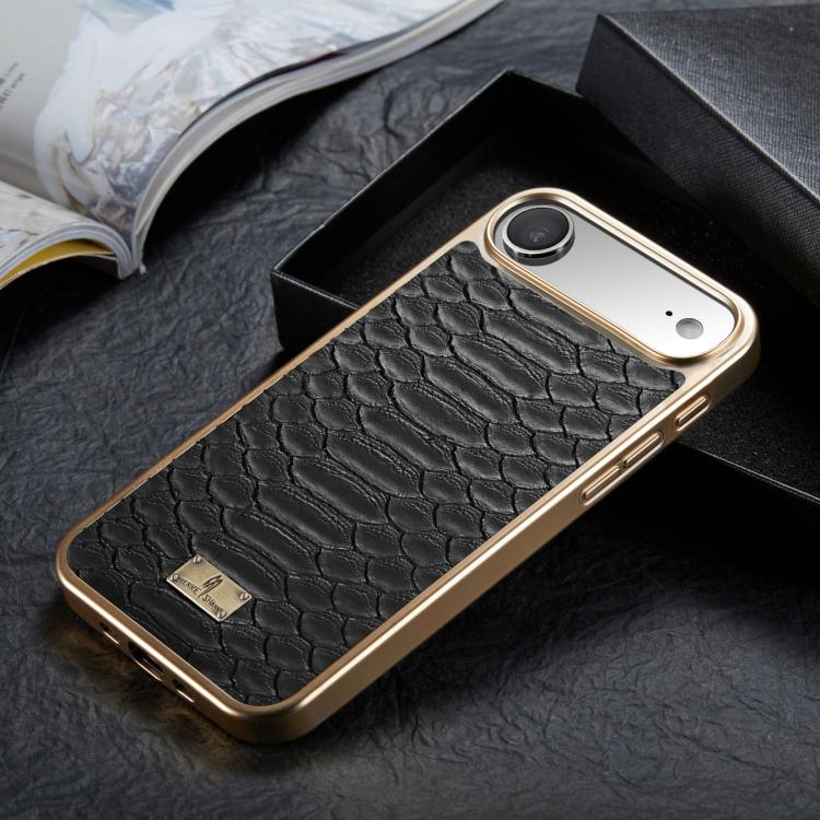 For iPhone Air Fierre Shann Python Texture Electroplating PU Phone Case