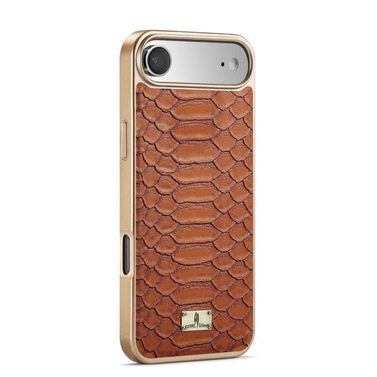For iPhone Air Fierre Shann Python Texture Electroplating PU Phone Case