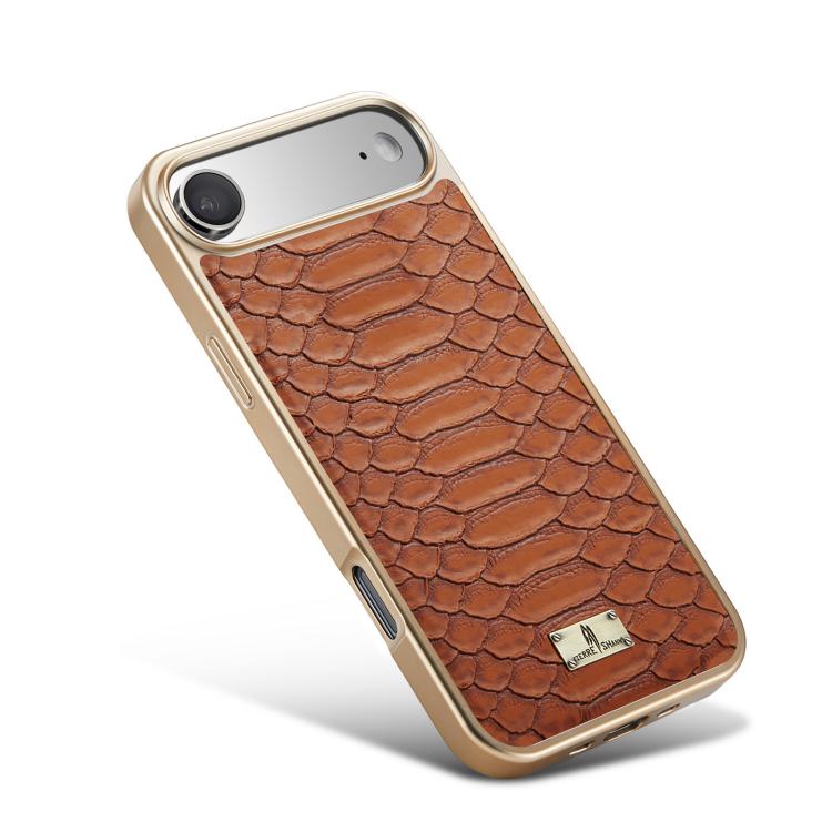 For iPhone Air Fierre Shann Python Texture Electroplating PU Phone Case