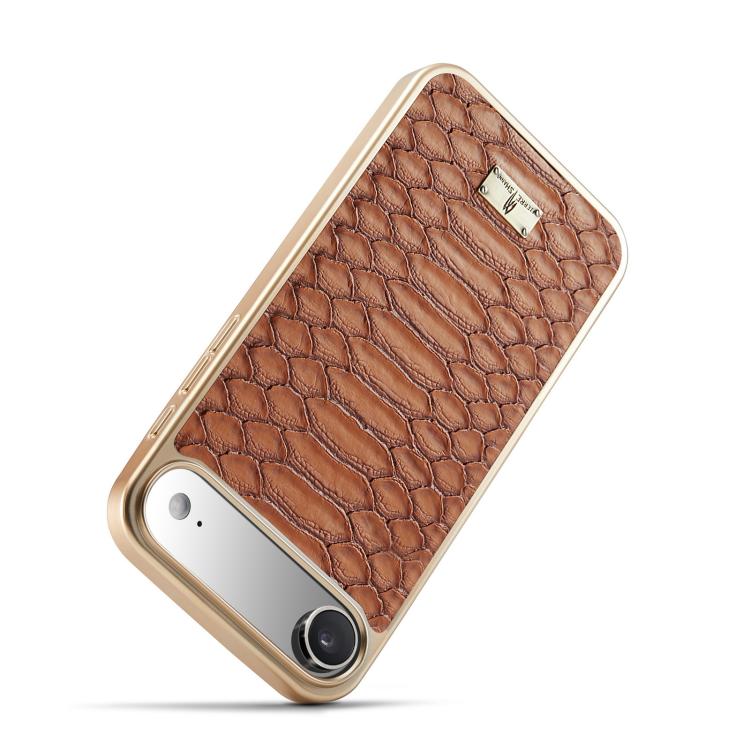 For iPhone Air Fierre Shann Python Texture Electroplating PU Phone Case