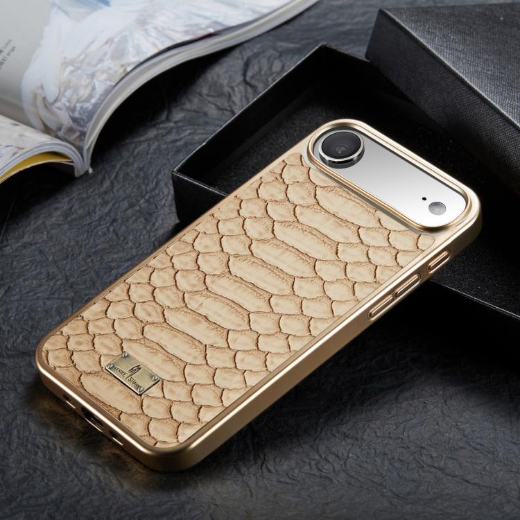 For iPhone Air Fierre Shann Python Texture Electroplating PU Phone Case
