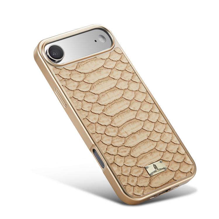 For iPhone Air Fierre Shann Python Texture Electroplating PU Phone Case