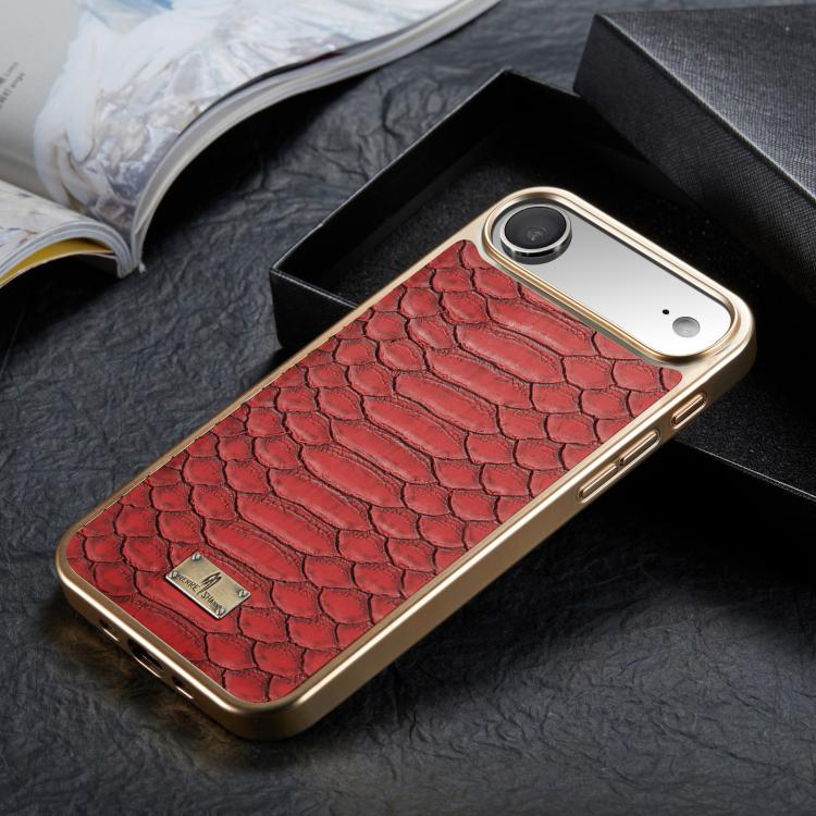 For iPhone Air Fierre Shann Python Texture Electroplating PU Phone Case