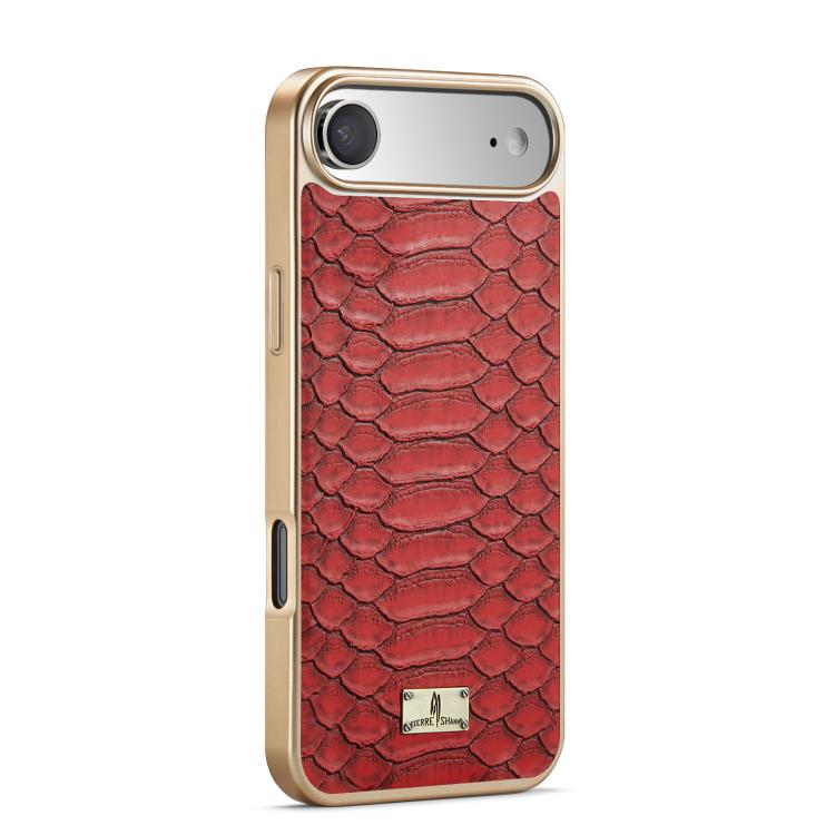 For iPhone Air Fierre Shann Python Texture Electroplating PU Phone Case