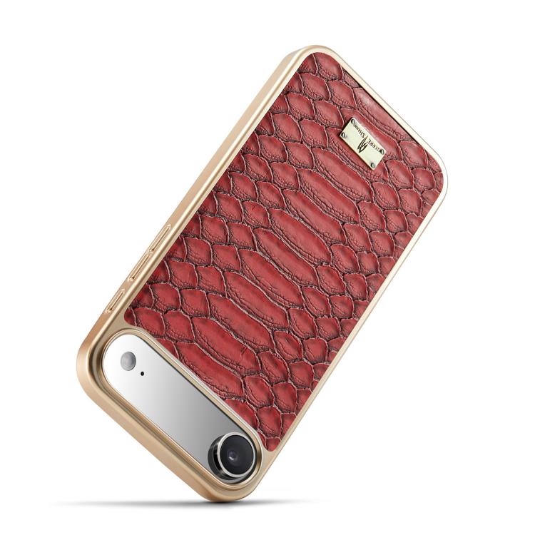 For iPhone Air Fierre Shann Python Texture Electroplating PU Phone Case